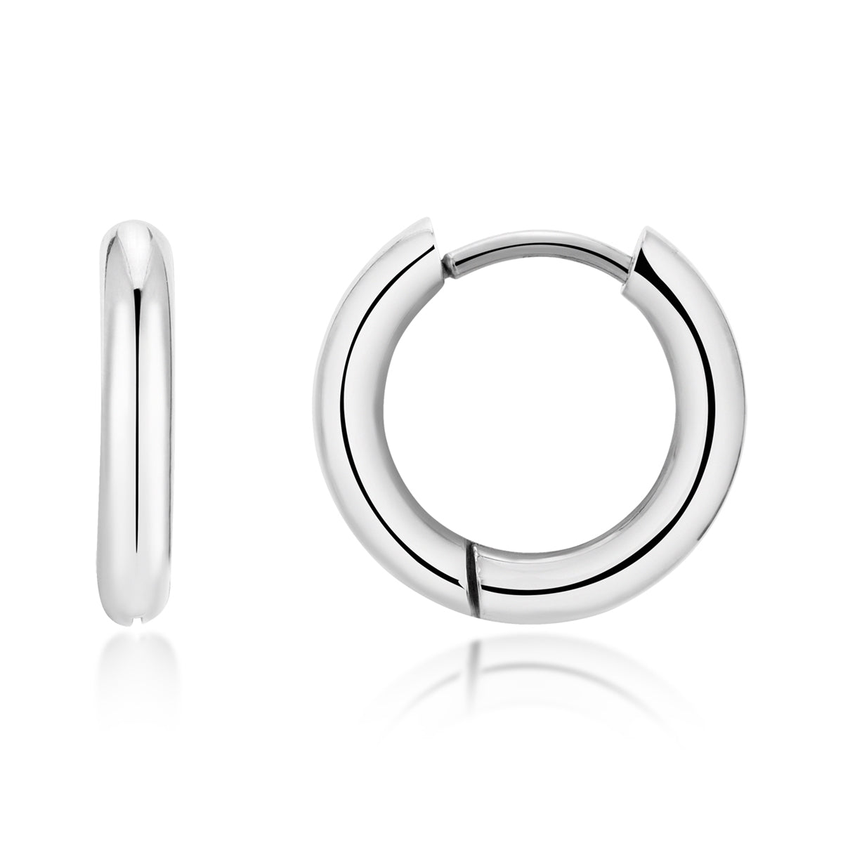 Over & Over Silver Stainless Steel Green CZ Stud & Hoop Set