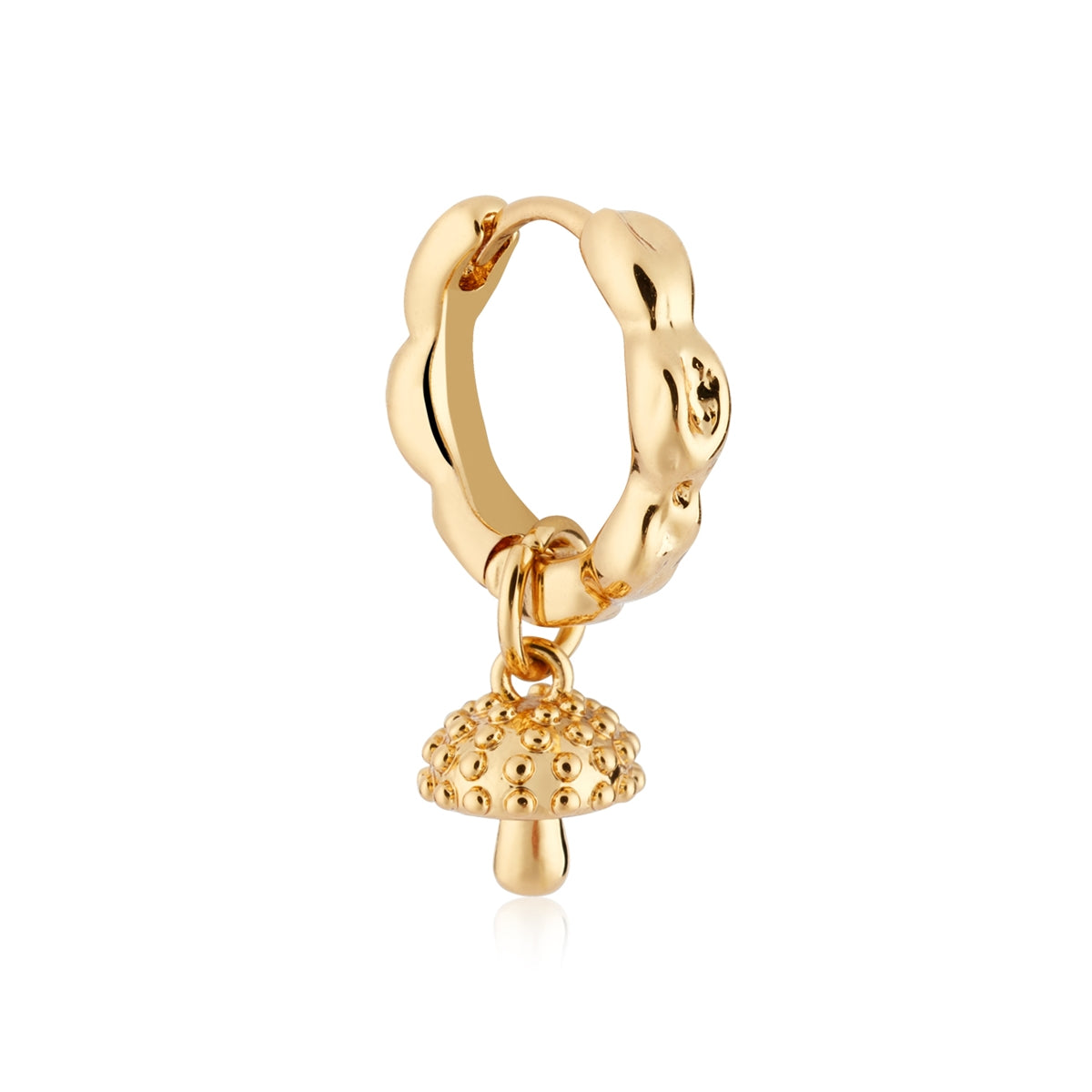 August Woods Gold Mushroom Hoop Earring