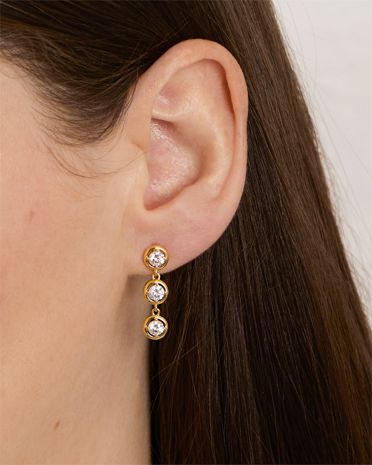 Argento Gold Bezel Drop Earrings