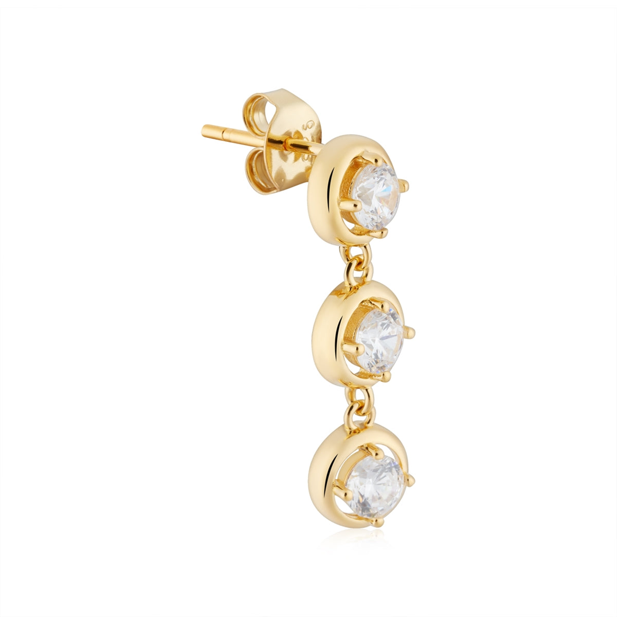 Argento Gold Bezel Drop Earrings