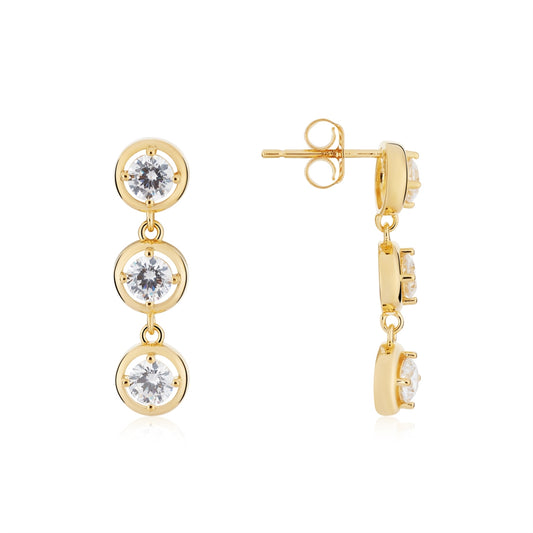 Argento Gold Bezel Drop Earrings