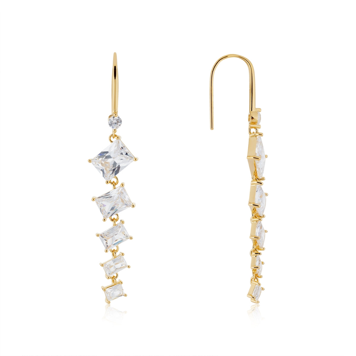Argento Gold Cascade CZ Drop Earrings