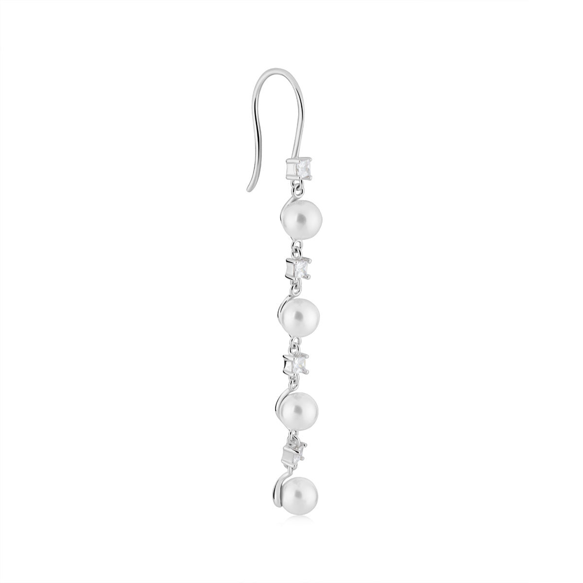 Argento Silver Crystal Pearl Drop Earrings