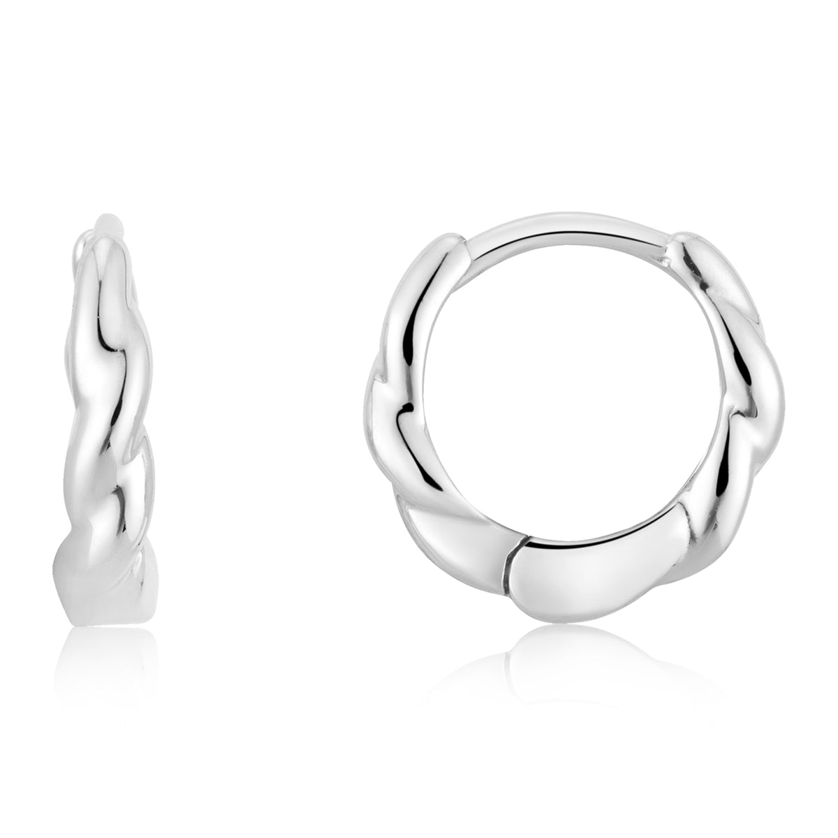 Argento Silver Twist Hoop Earrings