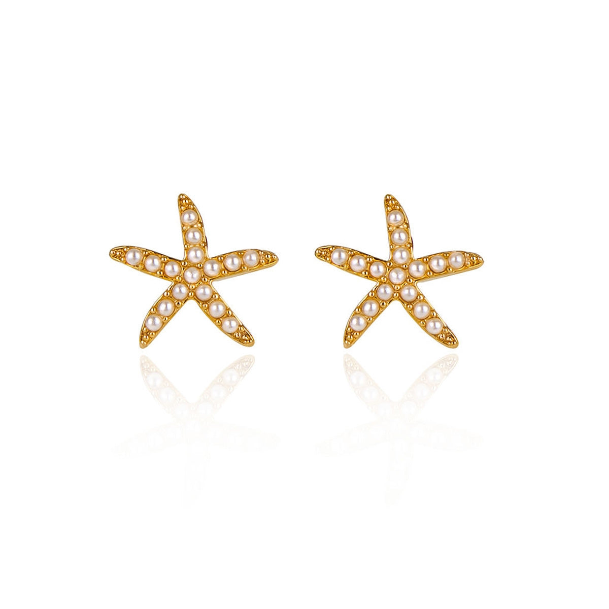 August Woods Gold Pearl Starfish Studs