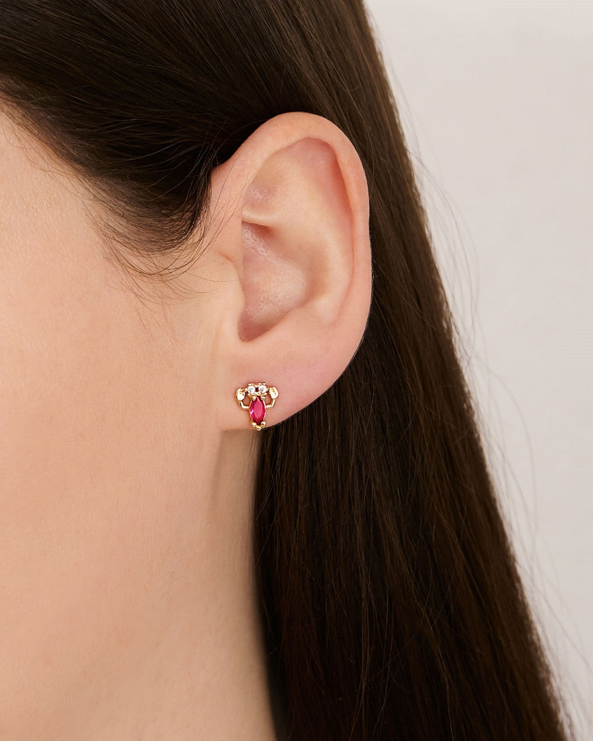 August Woods Gold Pink Lobster CZ Studs