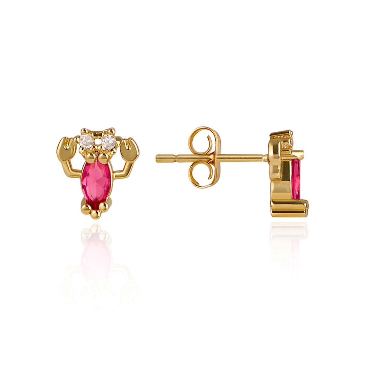 August Woods Gold Pink Lobster CZ Studs