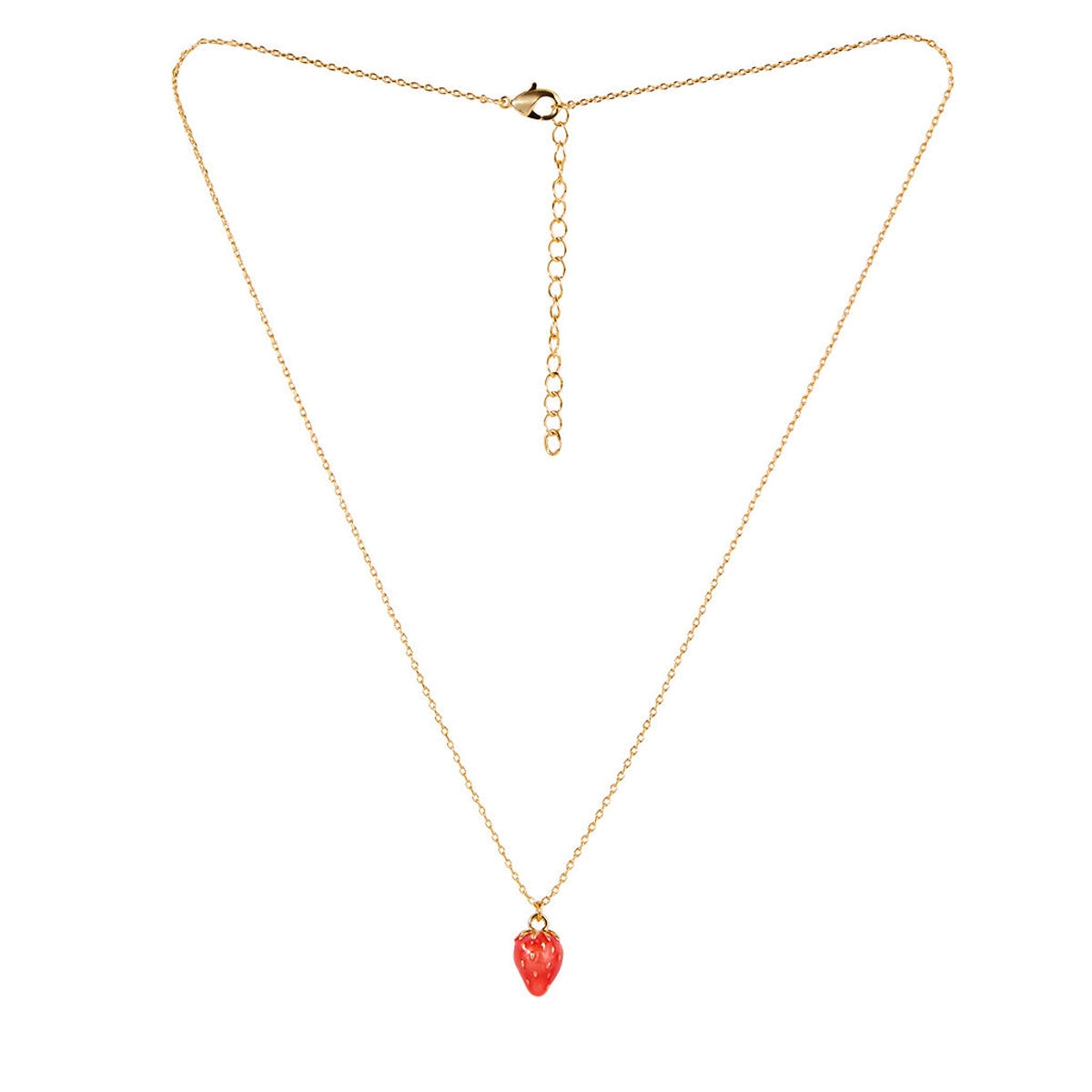 August Woods Gold Red Strawberry Necklace