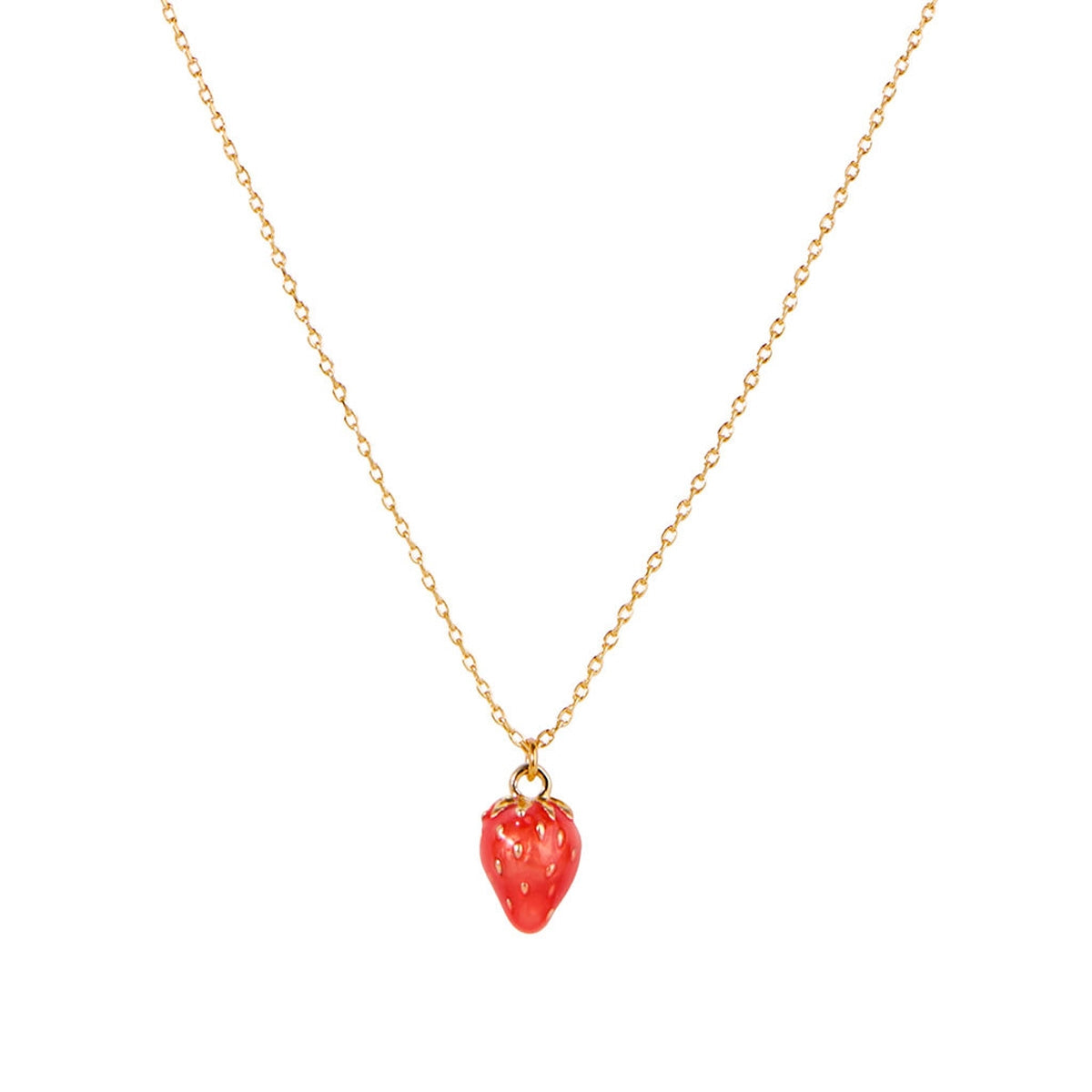 August Woods Gold Red Strawberry Necklace