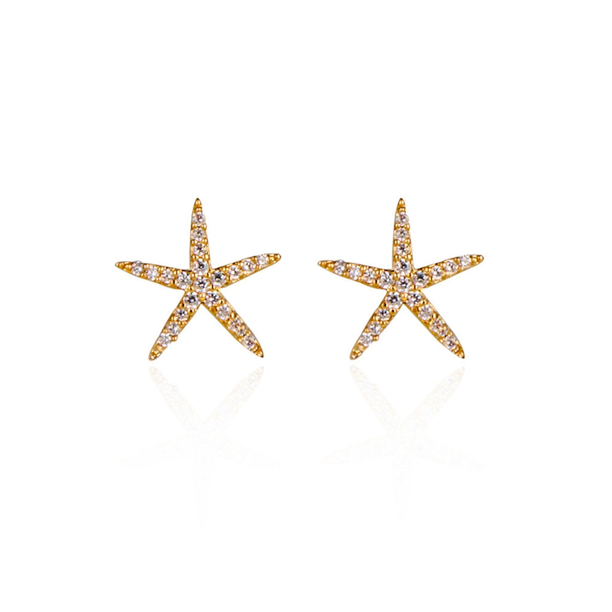 August Woods Gold Starfish CZ Studs