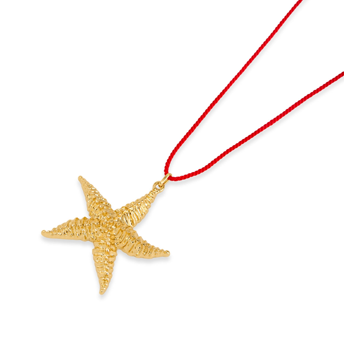August Woods Gold Starfish Rope Pull Necklace