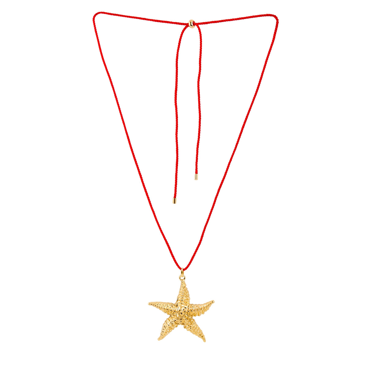 August Woods Gold Starfish Rope Pull Necklace