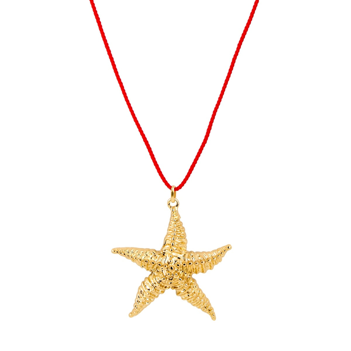 August Woods Gold Starfish Rope Pull Necklace