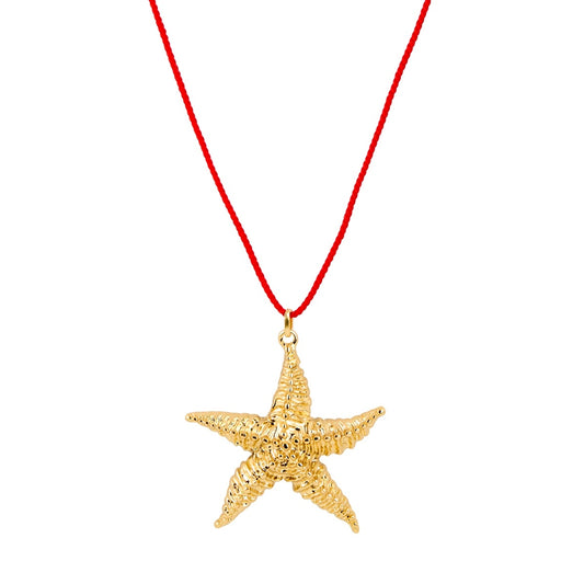 August Woods Gold Starfish Rope Pull Necklace