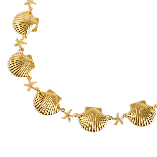 August Woods Gold Statement Shell Necklace