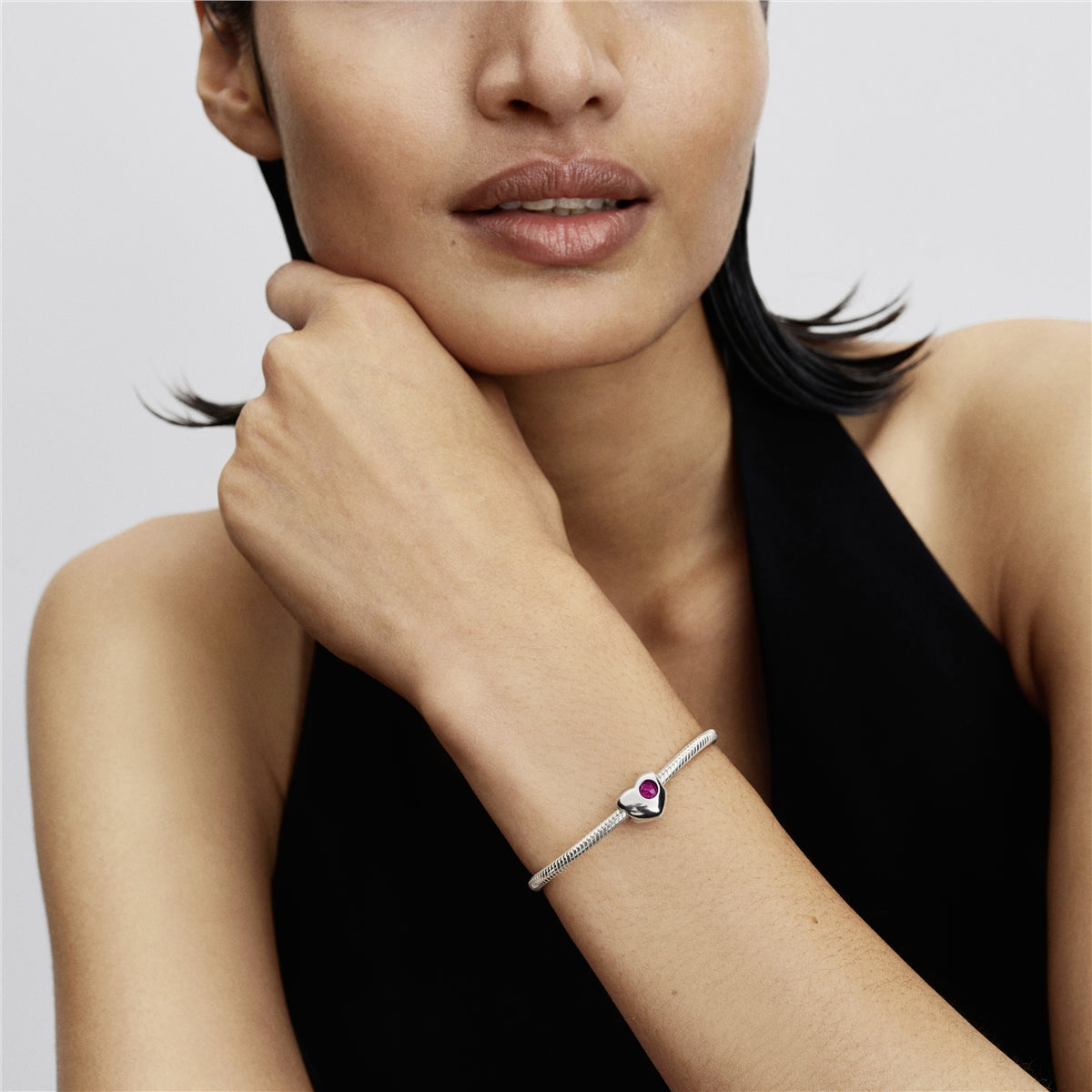Pandora Silver Engravable July Birthstone Heart Charm