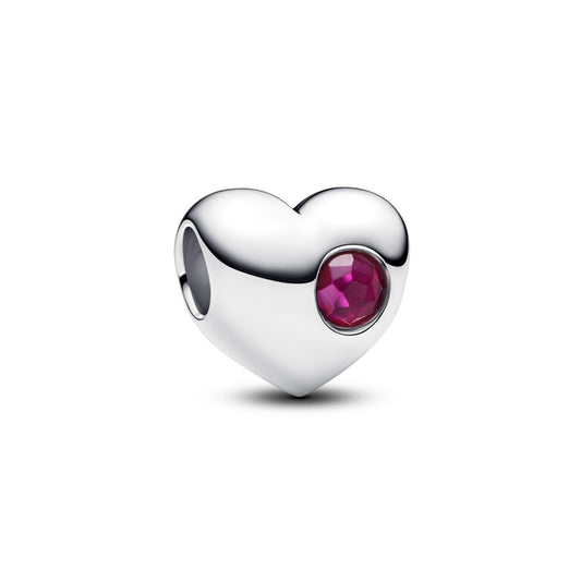 Pandora Silver Engravable July Birthstone Heart Charm