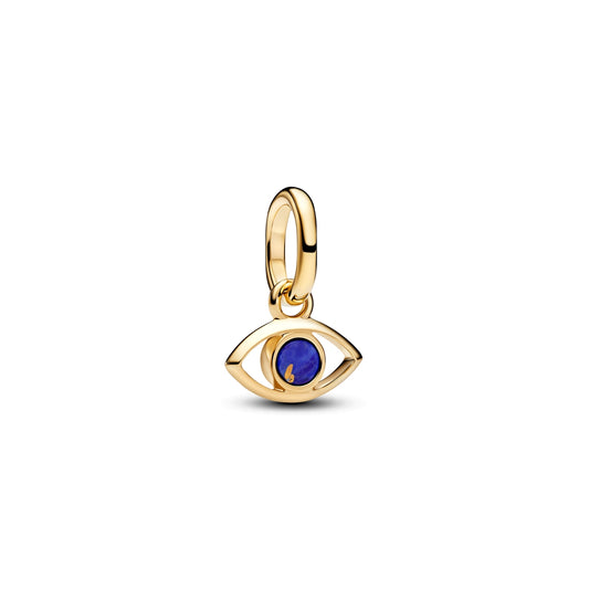 Pandora Gold Blue Evil Eye Mini Dangle Charm