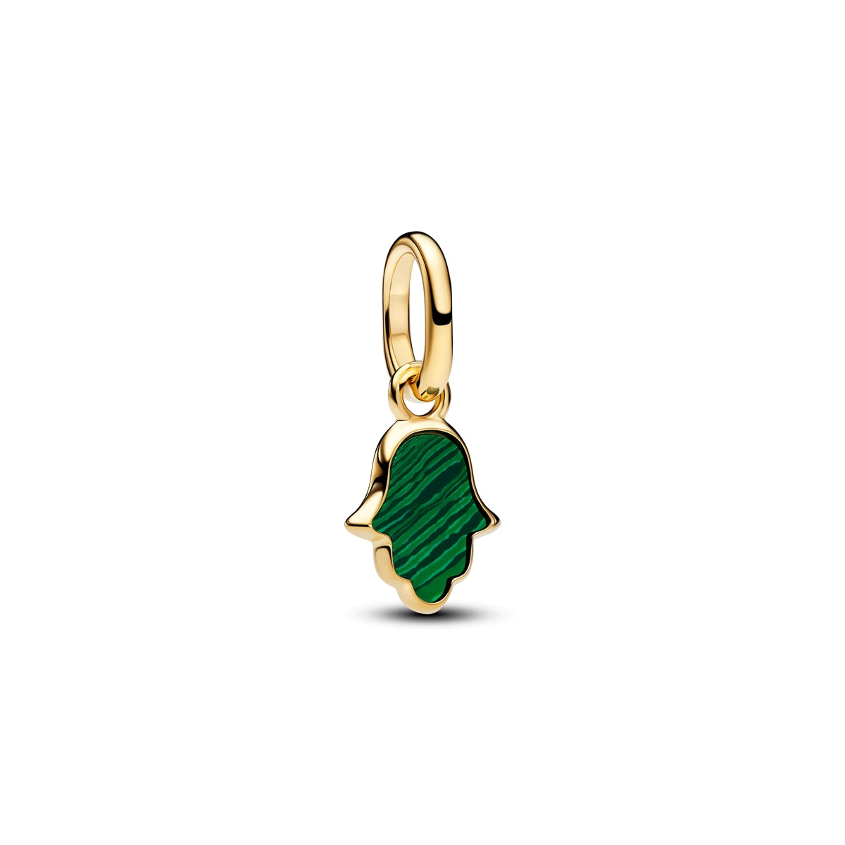 Pandora Gold Green Hamsa Hand Mini Dangle Charm
