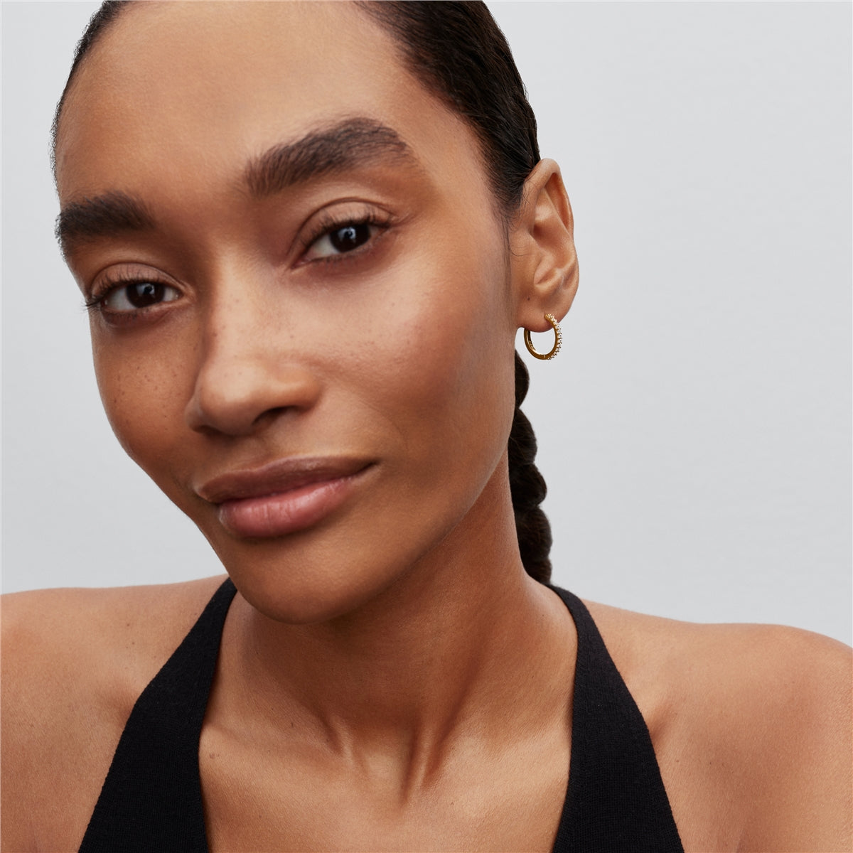 Pandora Gold Sparkling Mini Hoop Earrings