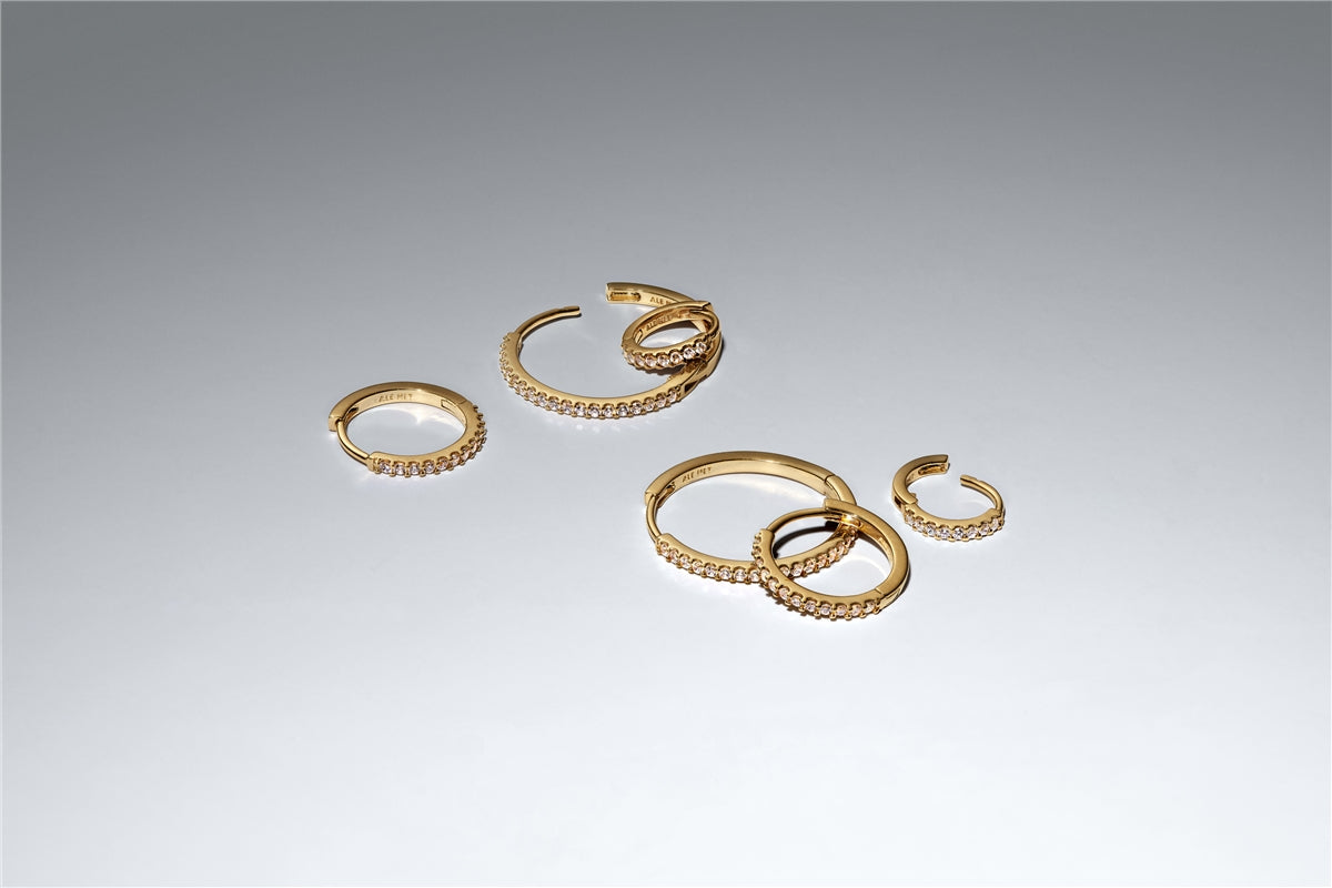 Pandora Gold Sparkling Mini Hoop Earrings