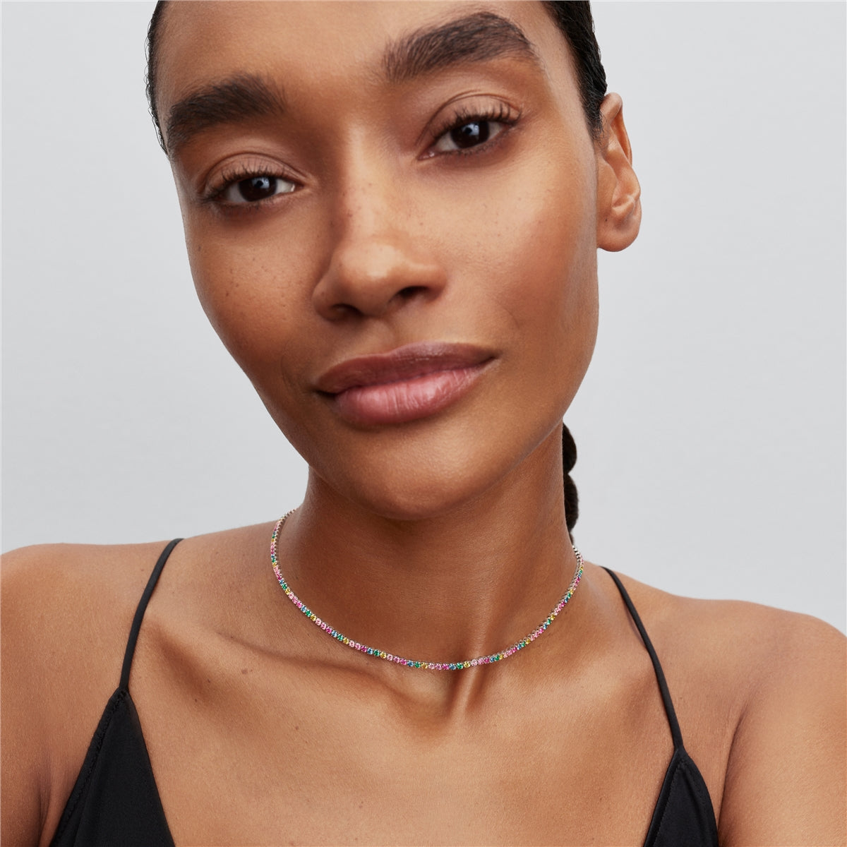 Pandora Silver Rainbow Tennis Necklace