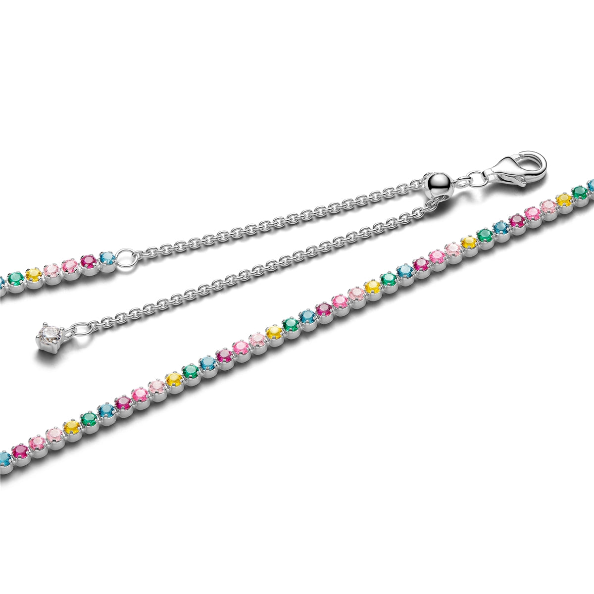 Pandora Silver Rainbow Tennis Necklace