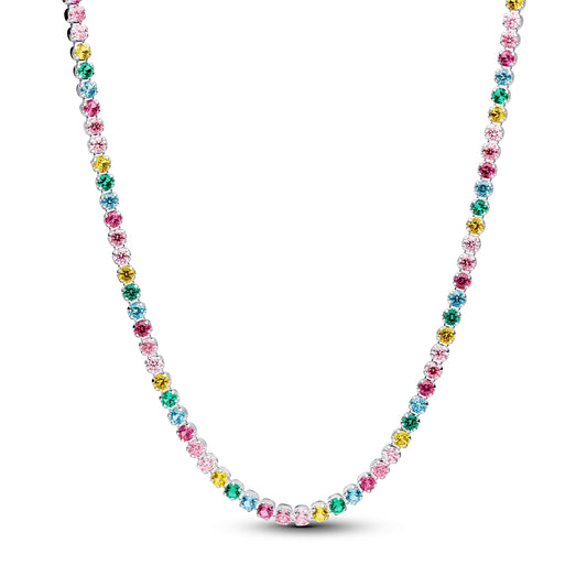 Pandora Silver Rainbow Tennis Necklace