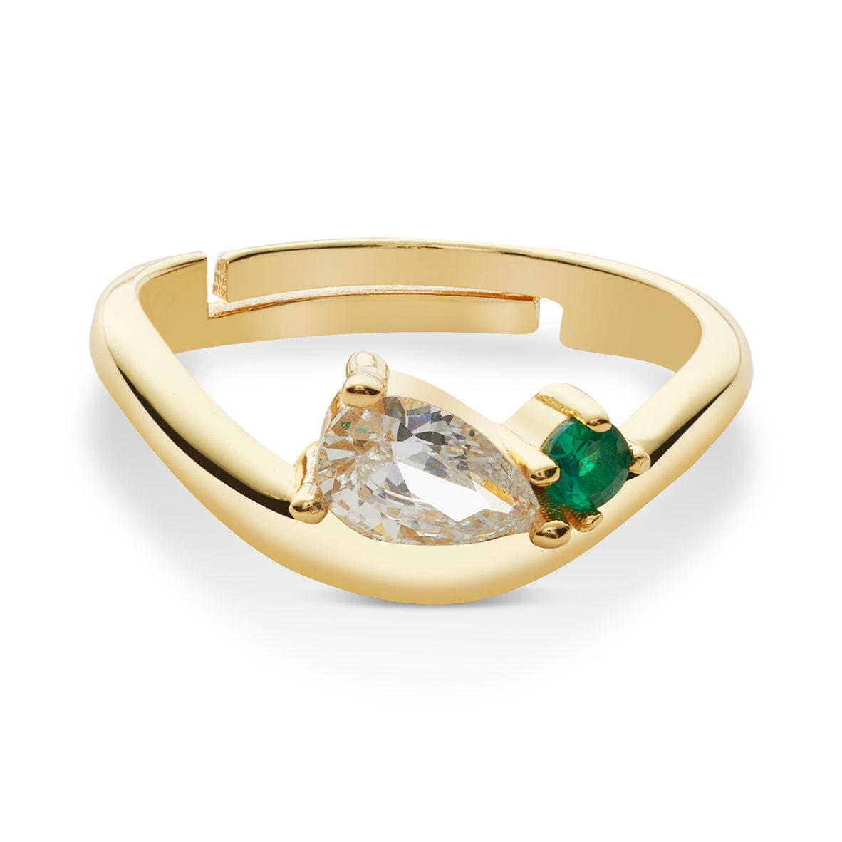 Argento Gold 14k Adjustable CZ Friend Pinky Ring