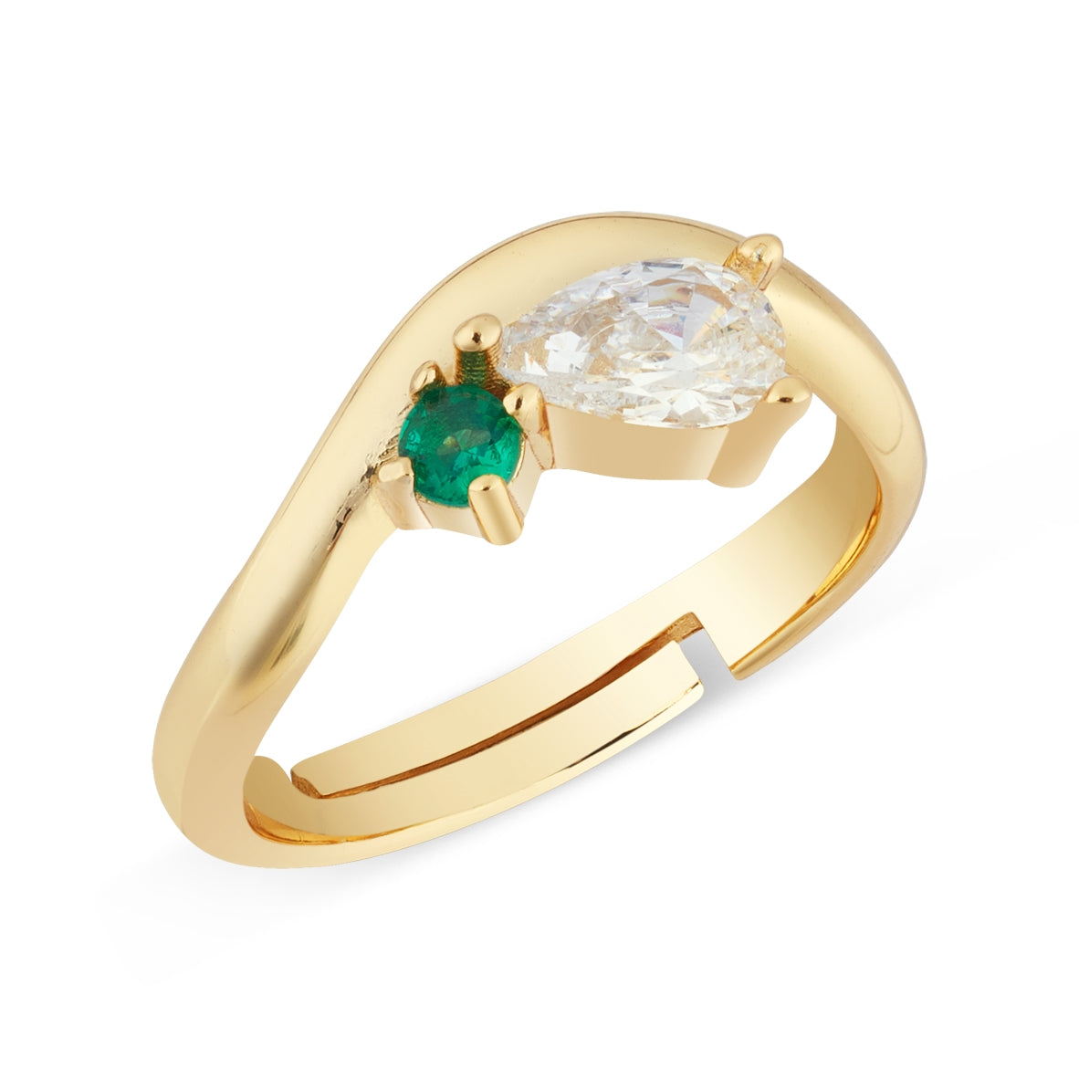 Argento Gold 14k Adjustable CZ Friend Pinky Ring