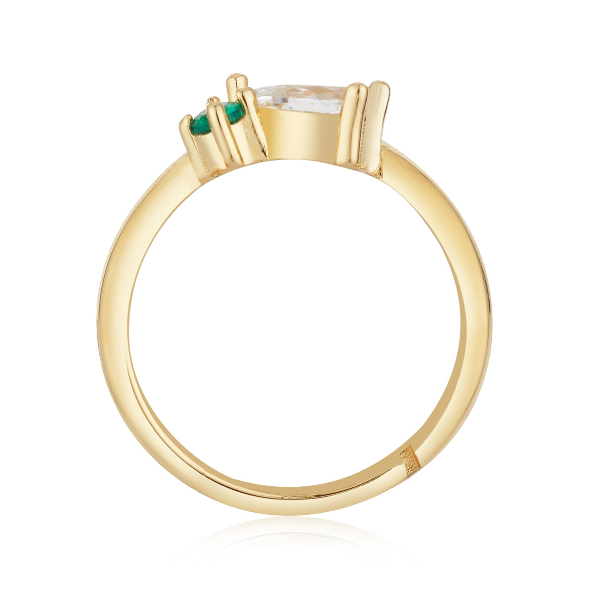 Argento Gold 14k Adjustable CZ Friend Pinky Ring