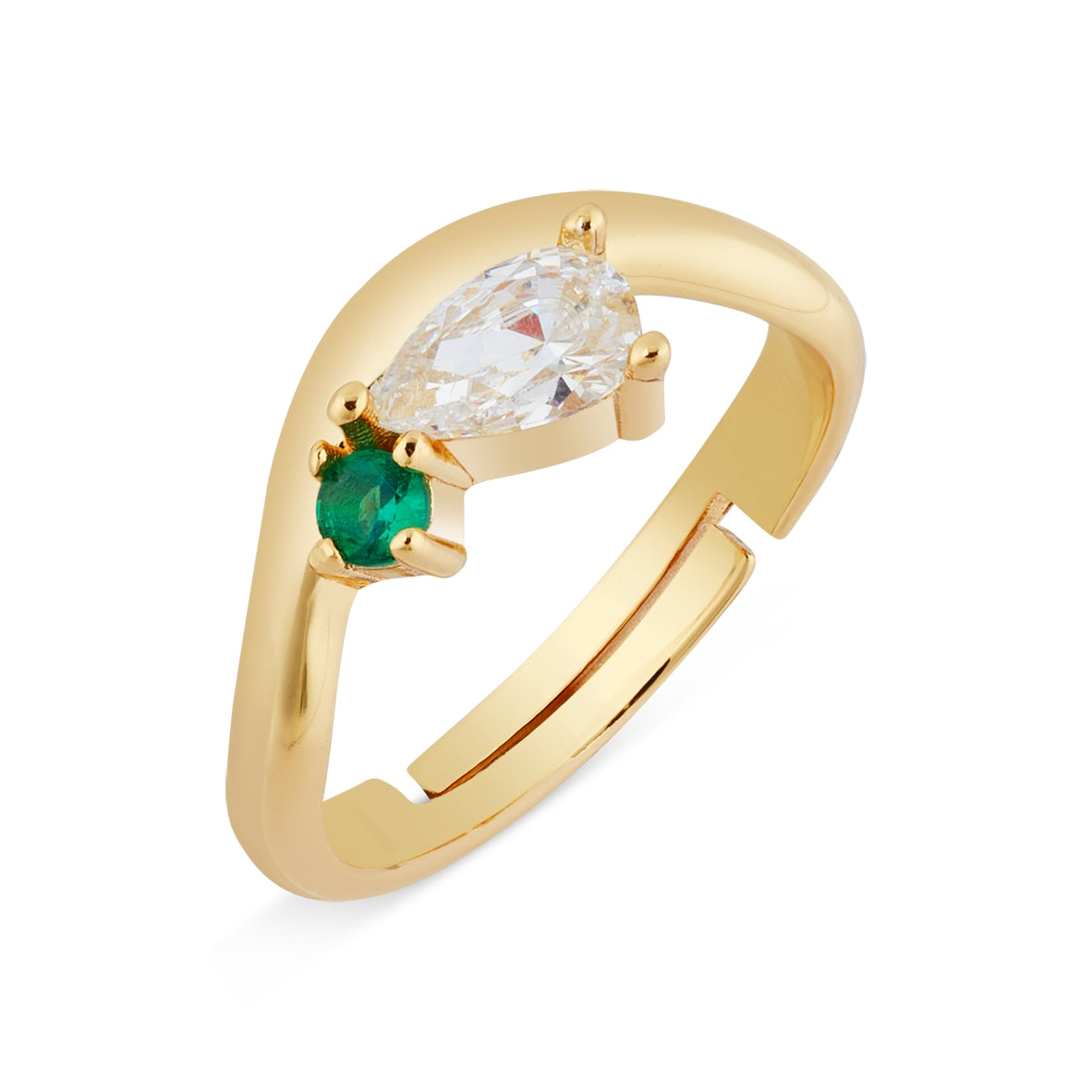 Argento Gold 14k Adjustable CZ Friend Pinky Ring