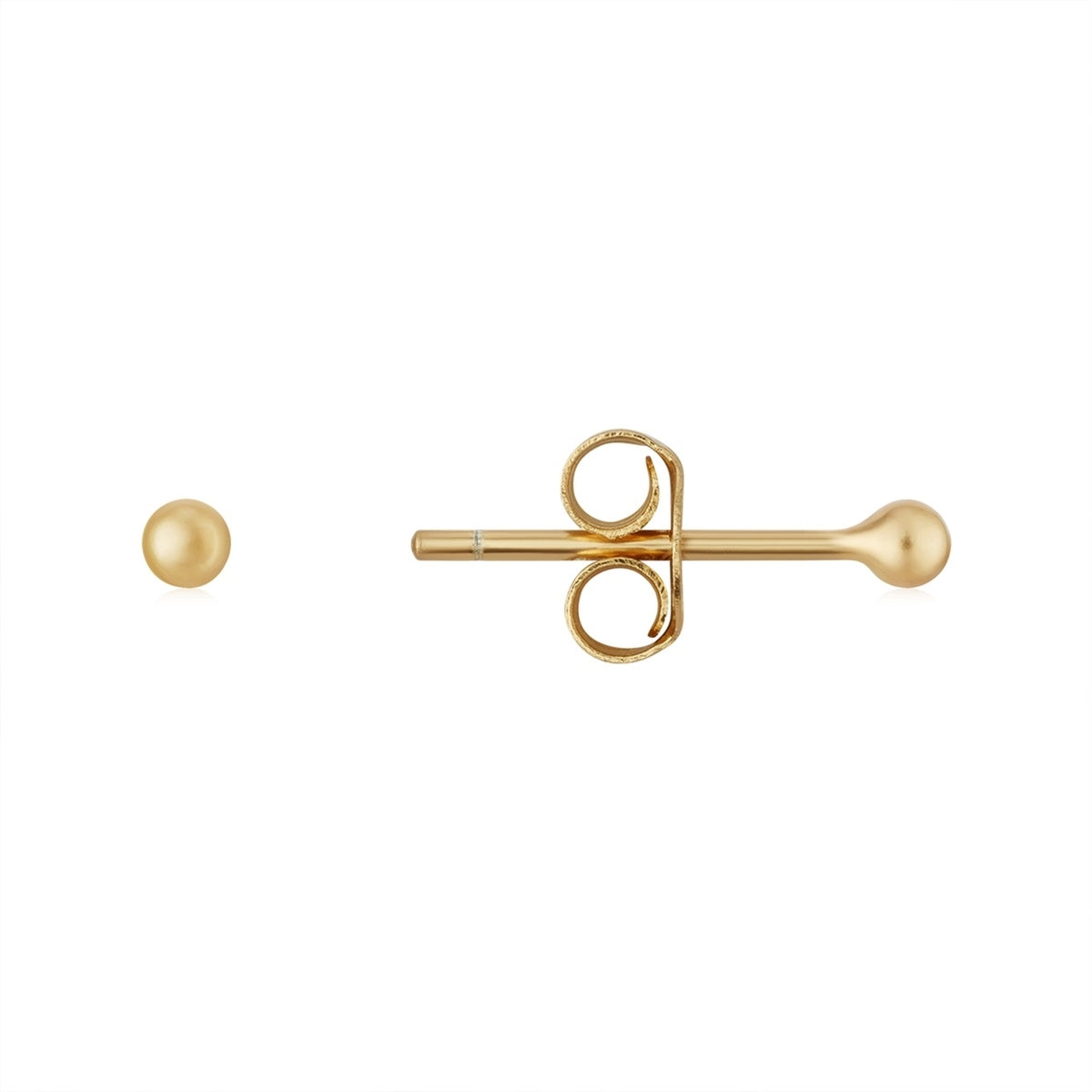 Argento Gold 2mm Ball Stud Earrings