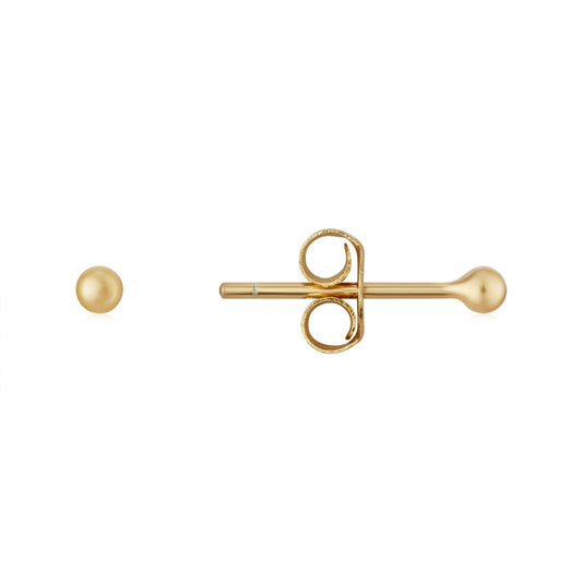 Argento Gold 2mm Ball Stud Earrings