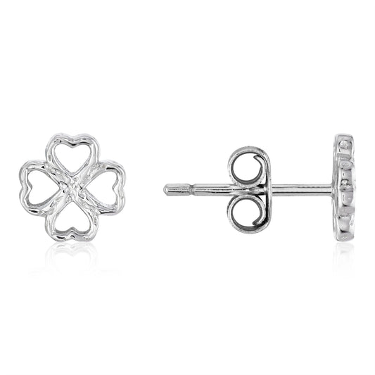 Argento Silver Mini Clover Stud Earrings