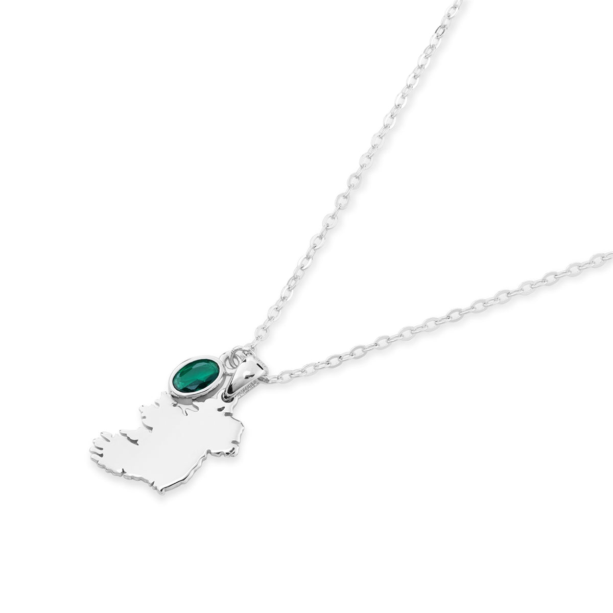 Argento Silver Mini Ireland Map Necklace