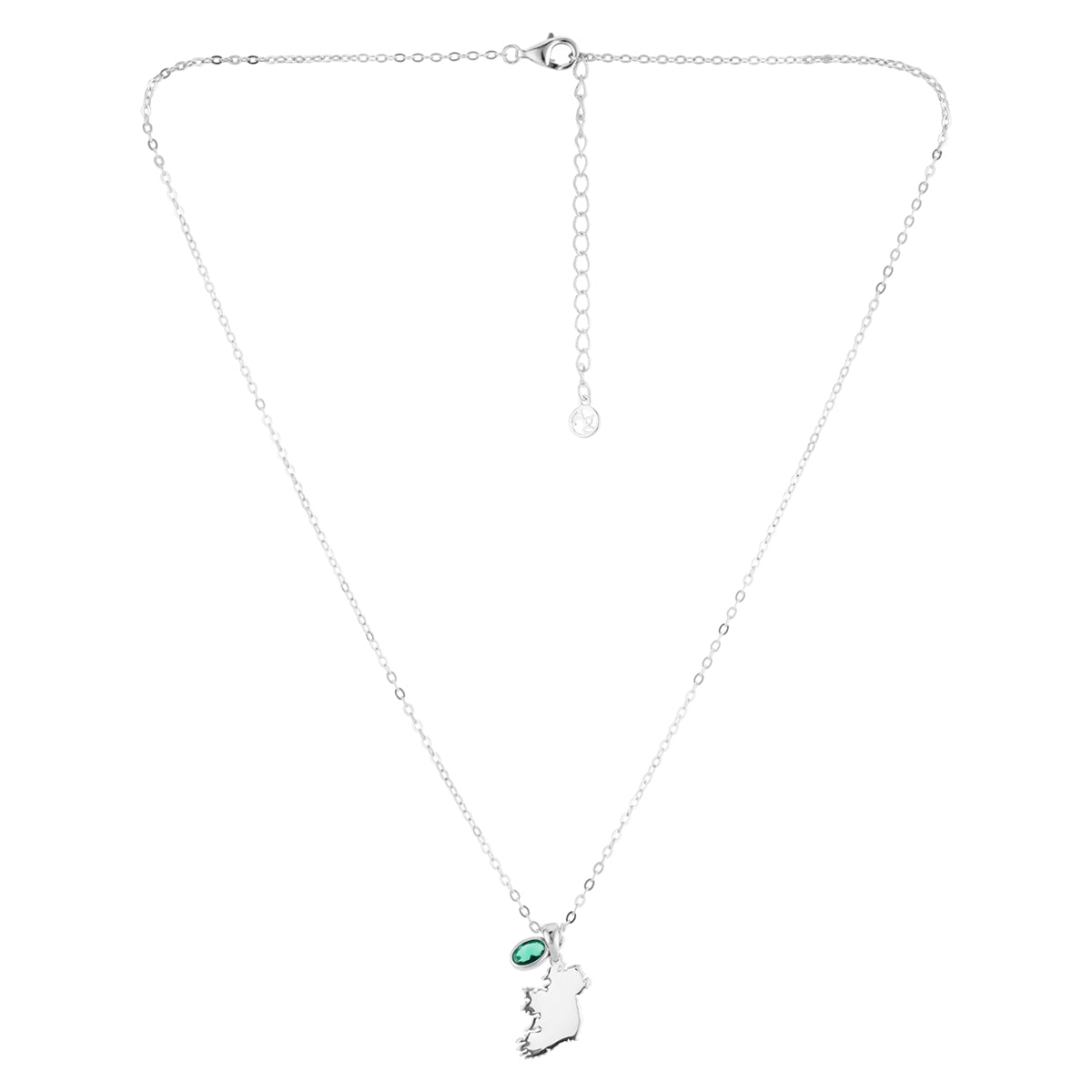 Argento Silver Mini Ireland Map Necklace