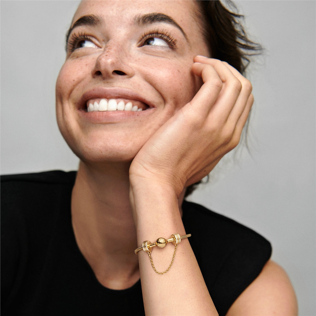 Pandora Gold White Pavé Safety Chain