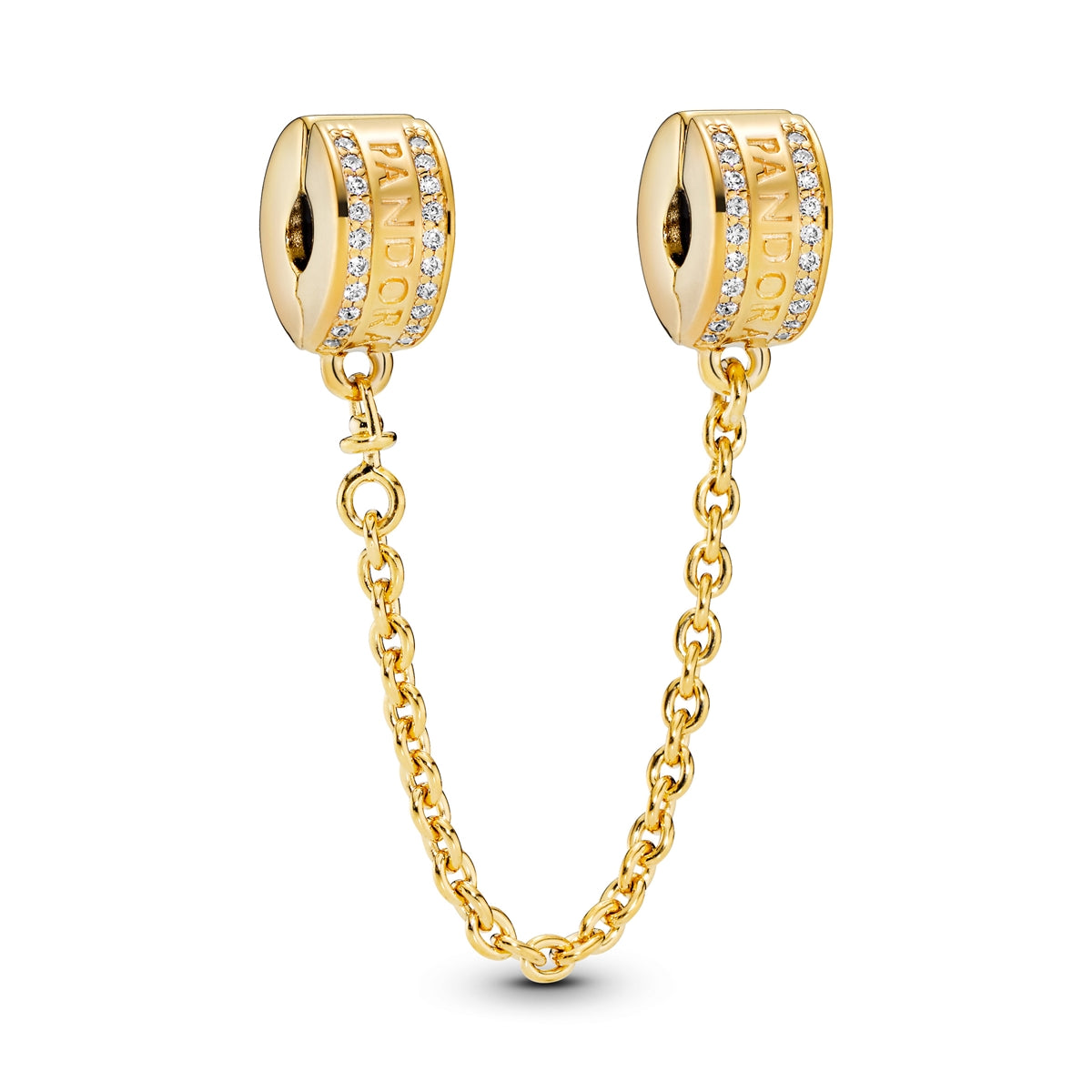 Pandora Gold White Pavé Safety Chain