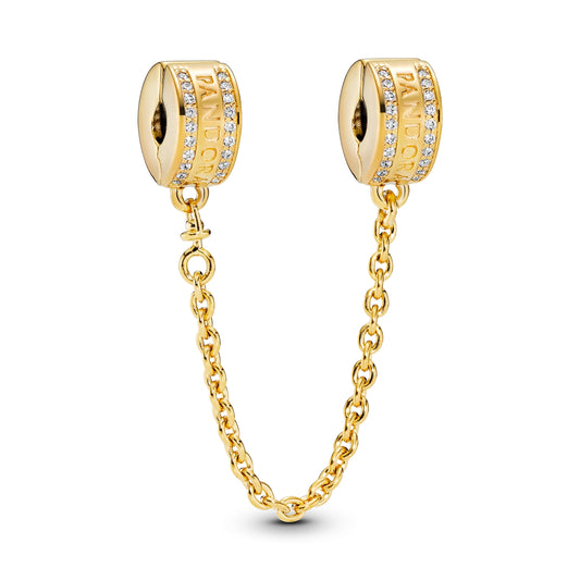 Pandora Gold White Pavé Safety Chain
