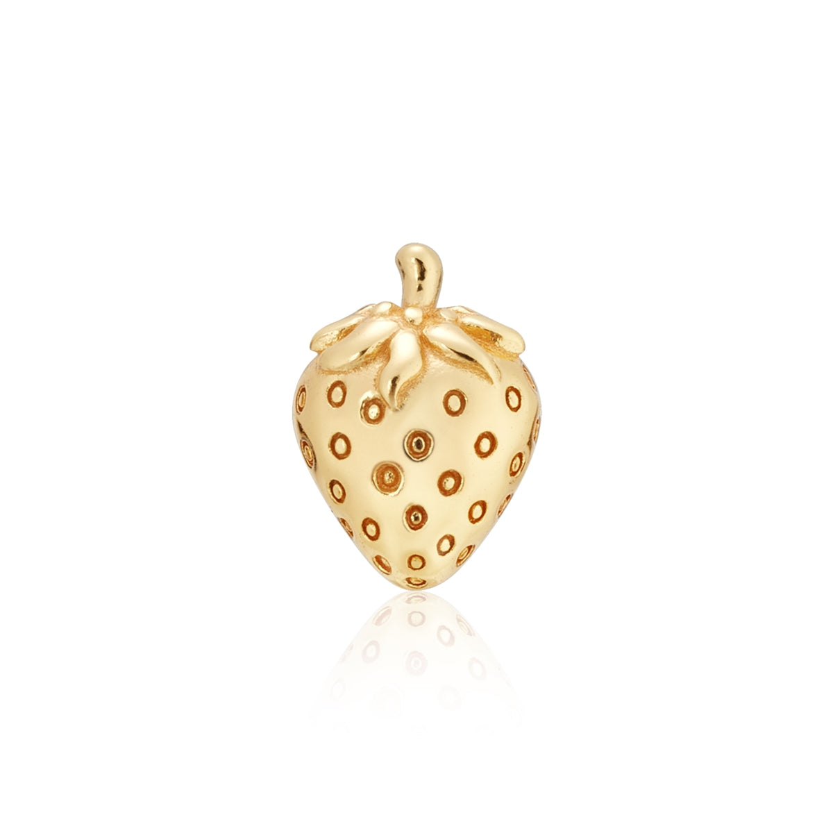 Argento Gold Strawberry Flatback Single Earring