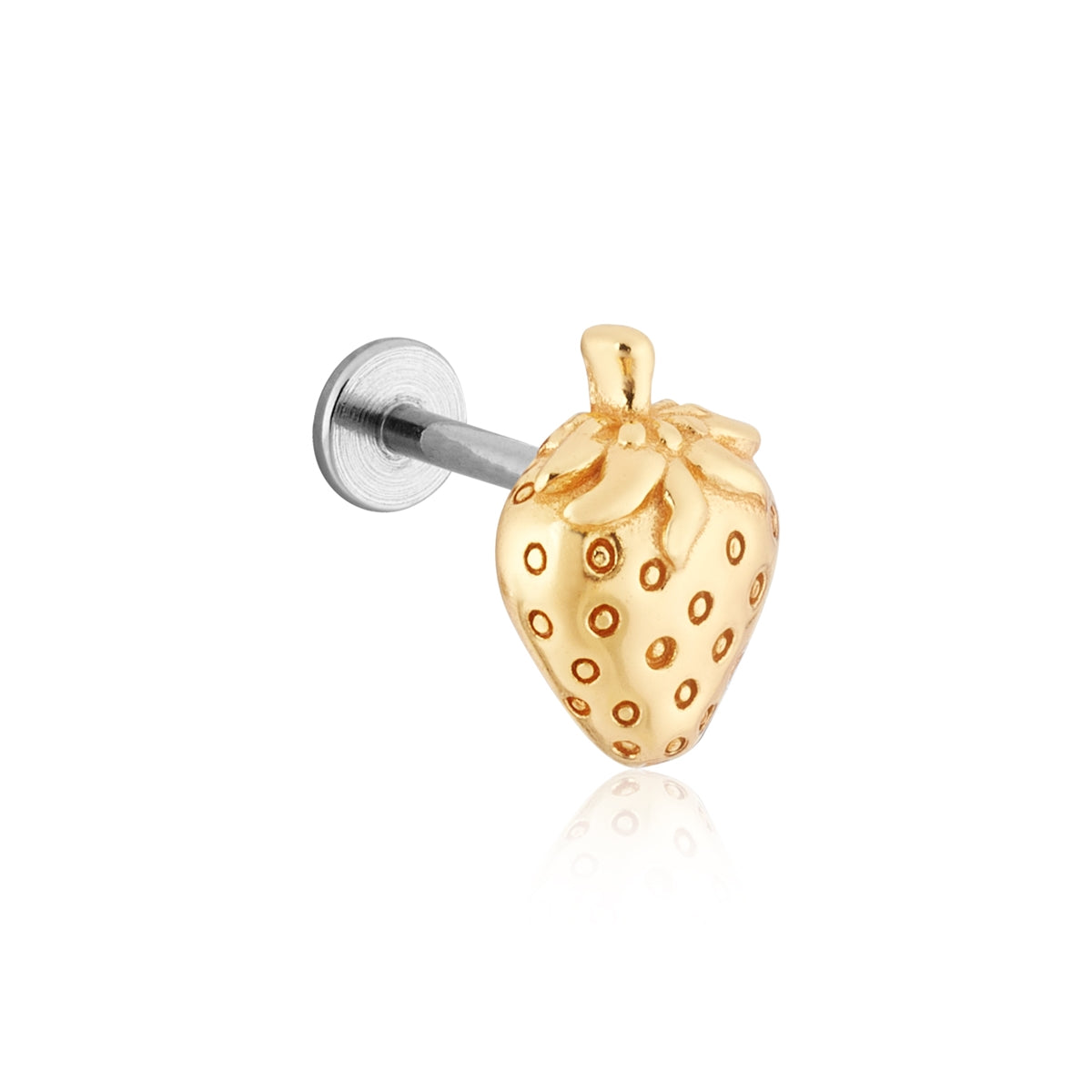 Argento Gold Strawberry Flatback Single Earring