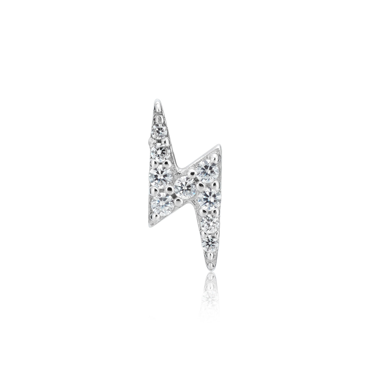 Argento Silver Lightning Bolt Flatback Single Earring