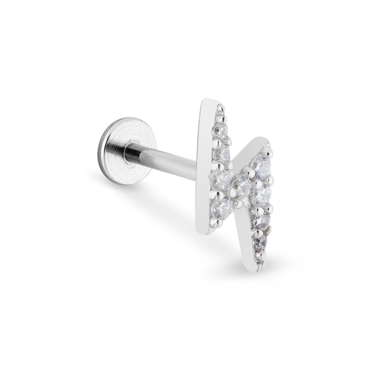 Argento Silver Lightning Bolt Flatback Single Earring
