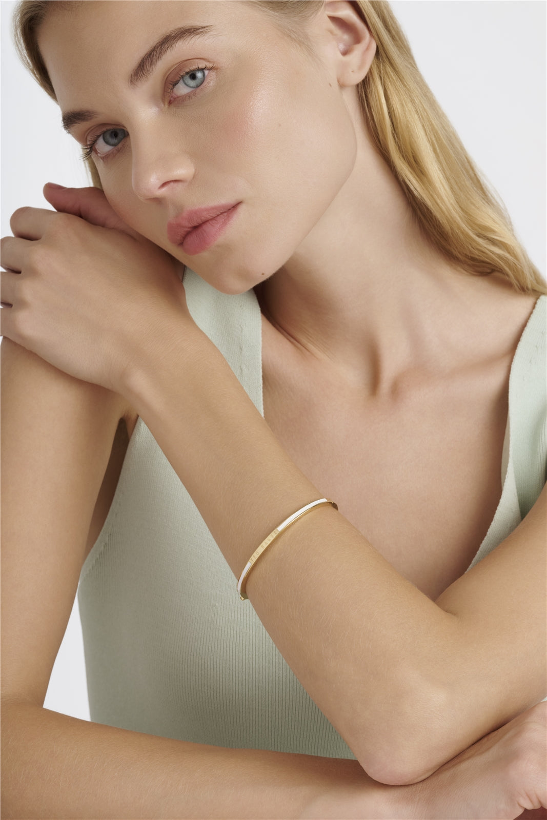 Ted Baker Gold Roley White Enamel Bangle