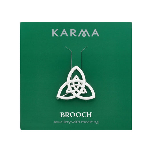Karma Silver Trinity Knot Brooch