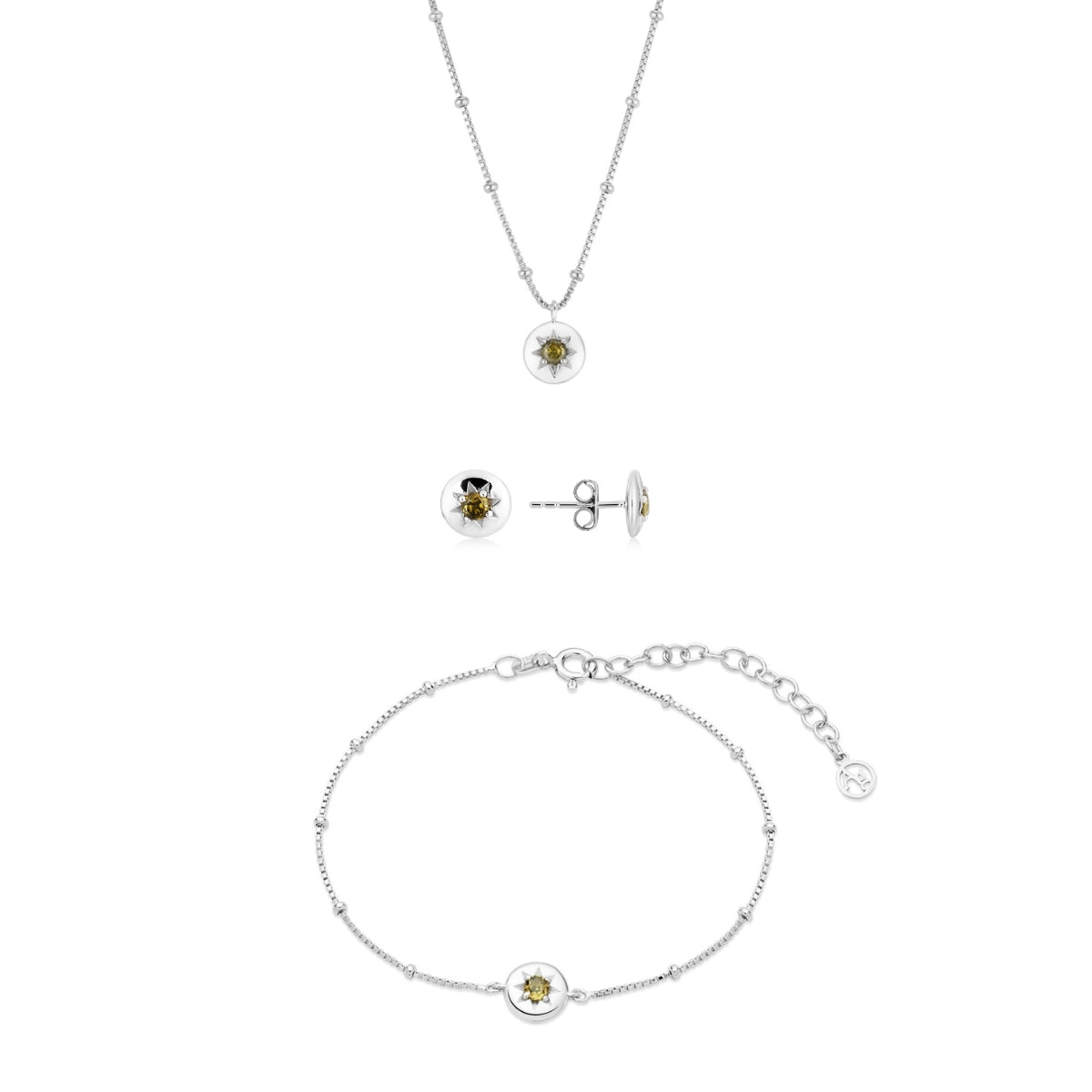 Argento Silver August Peridot Birthstone Gift Set