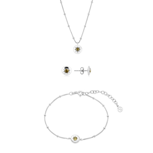 Argento Silver August Peridot Birthstone Gift Set