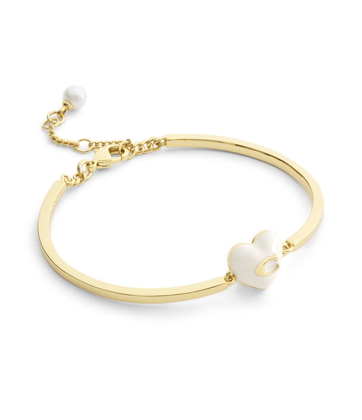 Coach Gold White Enamel Heart Set