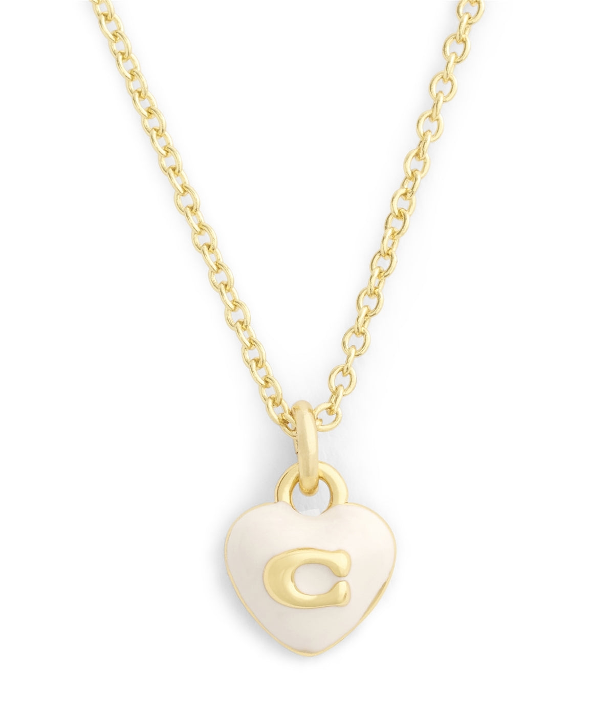 Coach Gold White Enamel Heart Set